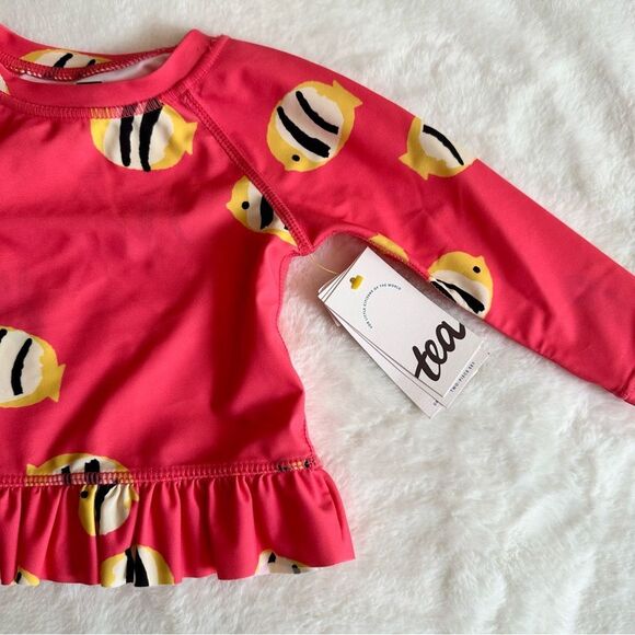TEA 9-12 Months Ruffle Rash Guard NWT - Picture 1 of 12
